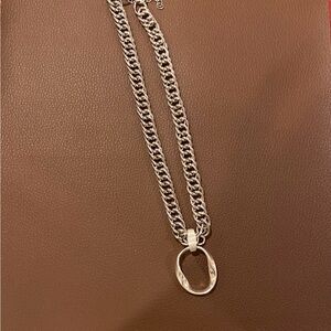 Silver Chain Necklace with Pendant
